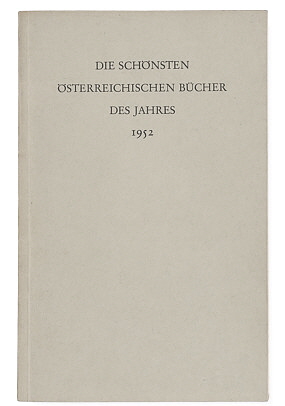Die schönsten österreichischen Bücher 1952
