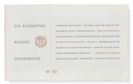 Die schönsten Bücher Österreichs 1963