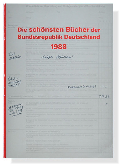 Die schnsten Bcher der Bundesrepublik Deutschland 1988